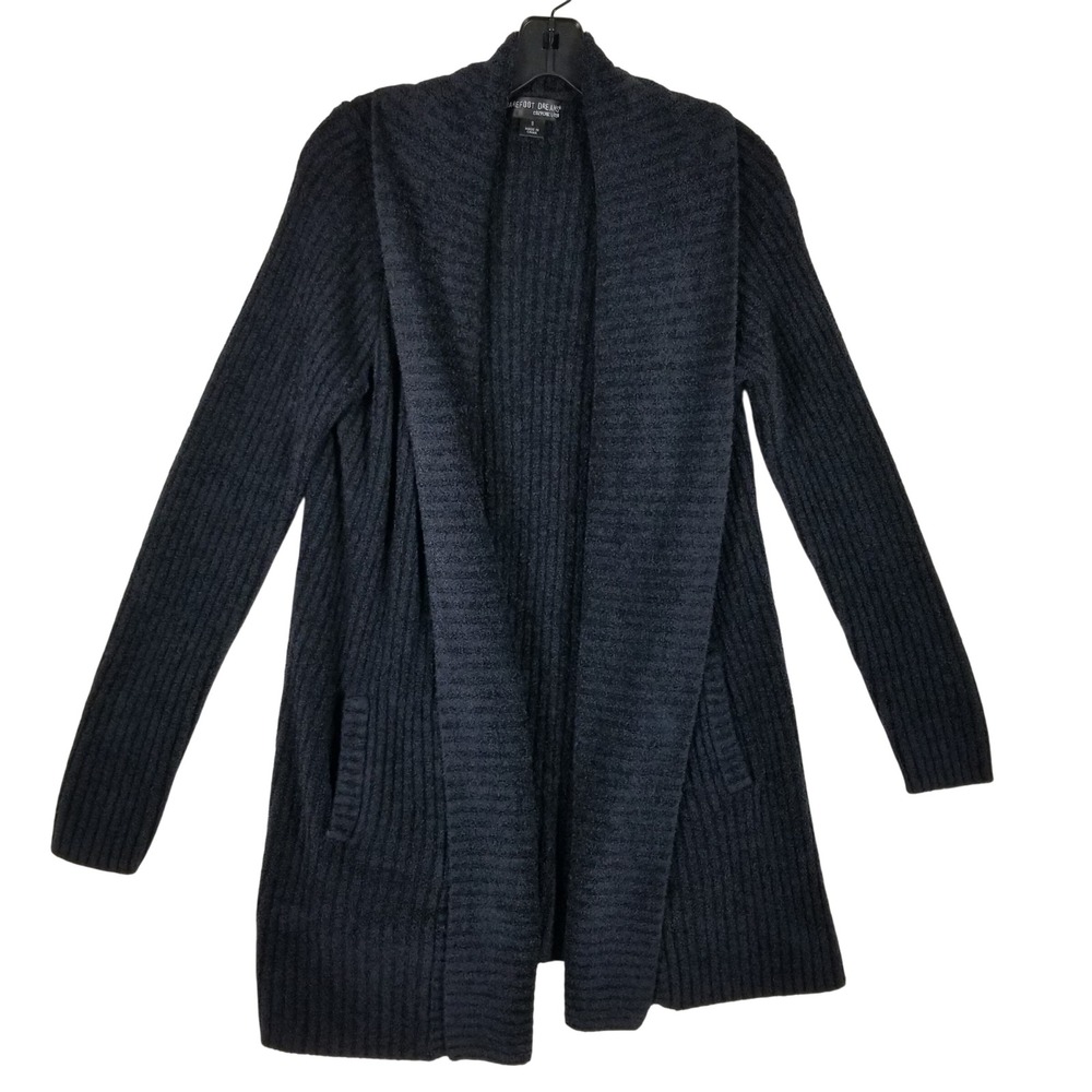 Barefoot Dreams Cardigan Women Small Navy Blue CozyChic Lite Ribbed 494